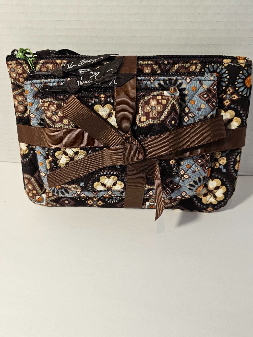 NWT Vera Bradley Cosmetic Trio Canyon Makeup Tote Bag